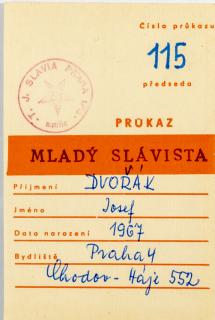 Průkaz , Mladý Slávista, č. 115, 1977-78