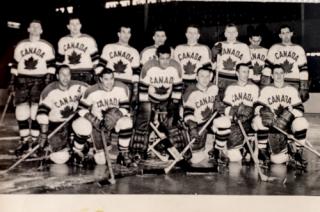 Reprezentační mužstvo CANADA MS v hokeji 1959 ČSSR, malá