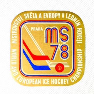 Samolepka  1978, MS Hokej Praha , zlatá