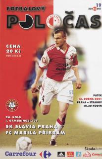 Slávistický POLOČAS SK SLAVIA PRAHA vs. FC Marila Příbram, velký + plakát