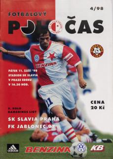 Slávistický POLOČAS SK SLAVIA PRAHA vs. FK Jablonec 97, velký + plakát
