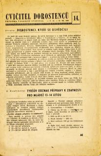 Sokol, Cvičitel dorostenců, č. 14/ 1949