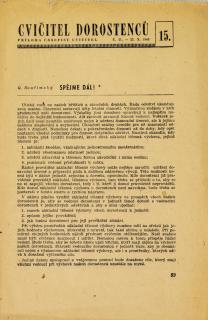 Sokol, Cvičitel dorostenců, č.15/ 1949