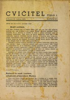 Sokol, Cvičitel, Ročník XXII, Číslo 1, 1946
