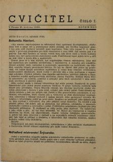 Sokol, Cvičitel, Ročník XXII, Číslo 7, 1946
