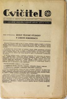 Sokol, Cvičitel, Ročník XXV, Číslo 23, 1949