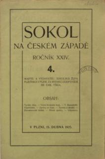 Sokol na českém západě, 4/1925