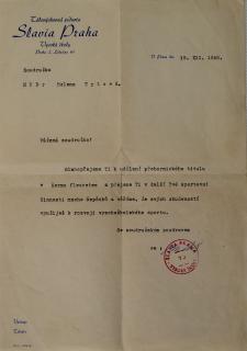 Soubor dokumentů Slavia Praha, šerm, 1958