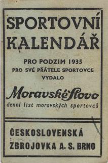 Sportovní kalendář, Moravské Slovo, 1935