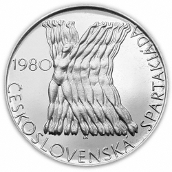 Stříbrná 100 Kčs, 1980, Československá spartakiáda
