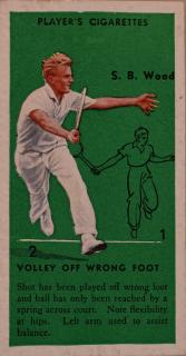 Tennis USA Davis Cup Wood Original 1930's Vintage Action Card