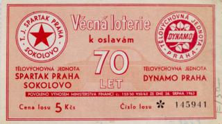 Věcná loterie TJ Spartak Praha Sokolovo vs. TJ Dynamo Praha, 1963