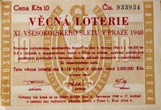 Věcná loterie XI. Všesokolského sletu v Praze, 1948 III