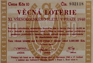 Věcná loterie XI. Všesokolského sletu v Praze, 1948