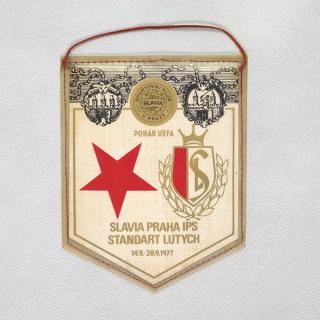 Vlajka klubová SLAVIA PRAHA  vs. Standart Lutych, 1977