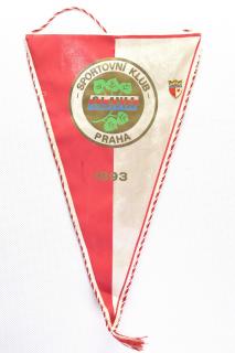 Vlajka klubová Sportovní klub SLAVIA PRAHA  1893, odznak 100 let