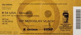 Vstupenka 2015, Prague,  IIHF Ice Hockey, WCH, USA v. Slovakia, R. Vlach