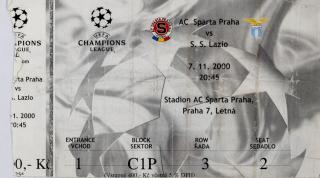 Vstupenka  AC Sparta v. S.S. Lazio, CHL, 2000