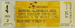 Vstupenka Argentina v. Republica Checa, Davis Cup