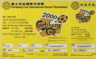 Vstupenka Carlsberg Cup Int. Soccer Tourbament, 2000