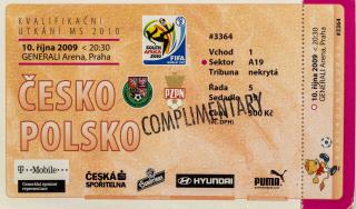 Vstupenka ČR v. Polsko, 2009 (QWM 2010)