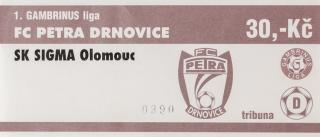 Vstupenka FC Petra Drnovice v.  SK Sigma Olomouc
