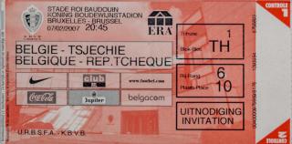 Vstupenka fotbal, Belgique v. Rep. Tcheque, 2007