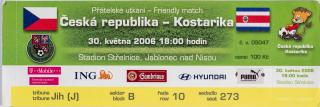 Vstupenka fotbal , ČR v. Kostraika, 2006