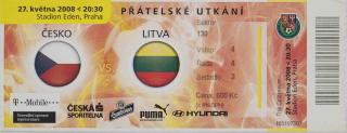 Vstupenka fotbal, ČR v Litva, 2008