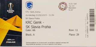 Vstupenka fotbal EL, KRC Genk v. SK Slavia Praha, 2019