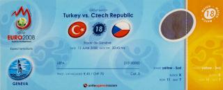 Vstupenka fotbal, EURO 2008, Turkey v. Czech republic, 2008