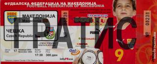 Vstupenka fotbal FIFA, Makedonia v. ČR, 2004