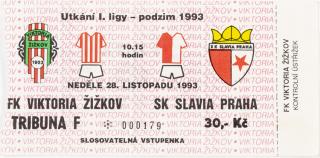 Vstupenka fotbal FK Viktoria Žižkov vs. SK Slavia Praha, 93