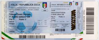 Vstupenka fotbal, Q2014, Italia v. Republica Ceca, 2013