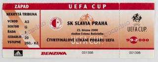 Vstupenka fotbal , QF utkání UEFA, 2000