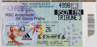 Vstupenka fotbal  RSC Anderlecht vs. SK Slavia Prague, 2005