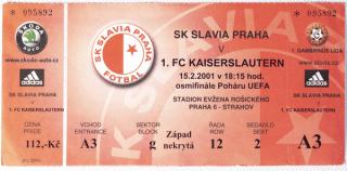 Vstupenka fotbal SK Slavia Prague vs. 1.FC Kaiserslautern