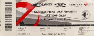 Vstupenka fotbal  SK Slavia Prague vs. ACF Fiorentina  IV