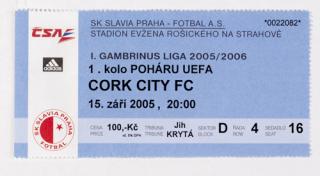 Vstupenka fotbal SK Slavia Prague vs. Cork City FC