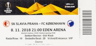 Vstupenka fotbal SK Slavia Prague vs. FC Kobenhavn, UEFA 2018 III