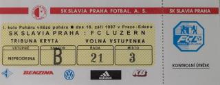 Vstupenka fotbal SK Slavia Prague vs. FC Luzern