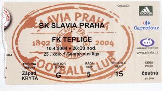Vstupenka fotbal  SK Slavia Prague vs. FK Teplice
