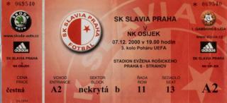Vstupenka fotbal SK Slavia Prague vs. NK Osijek III