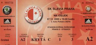 Vstupenka fotbal SK Slavia Prague vs. NK Osijek IV