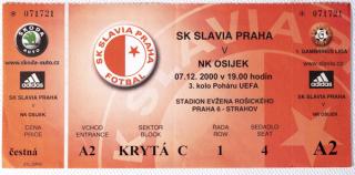 Vstupenka fotbal SK Slavia Prague vs. NK Osijek