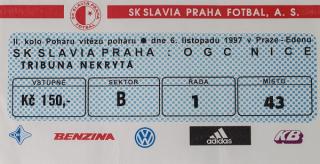 Vstupenka fotbal SK Slavia Prague vs. OGC Nice