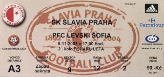 Vstupenka fotbal SK Slavia Prague vs. PFC Levski Sofia