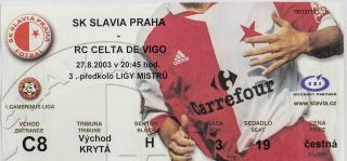 Vstupenka fotbal SK Slavia Prague vs. RC Celta Vigo III