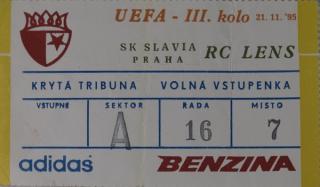 Vstupenka fotbal SK Slavia Prague vs. RC Lens