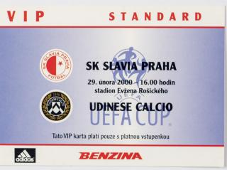 Vstupenka fotbal SK Slavia Prague vs. Udinese Calcio, karta VIP 2000